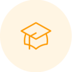 Graduation cap icon representing professional training and education